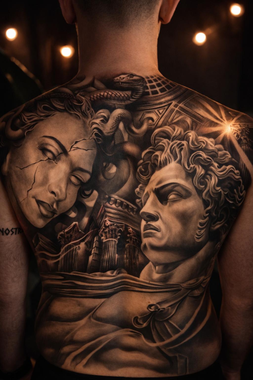 Back Piece Mitologico - Medusa & Apollo