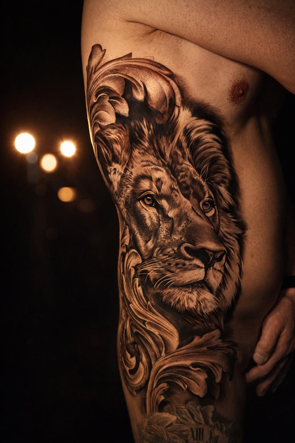 Leone con Volute Barocche